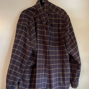 Eddie Bauer brown and tan button down flannel XXL